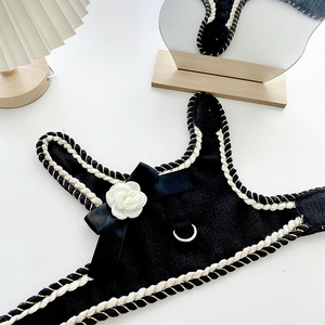 Brand-New Luxury Small <b>Dog</b> Walking Chest Strap Leash Set Solid Pattern Modern Eco-friendly Cloth Winter Parties - Product Image 3