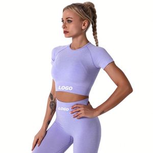 Custom Women's Seamless Yoga Set 2-Piece <b>Crop</b> Top & High Waisted Shorts Activewear for Workout or Gift - Product Image 1