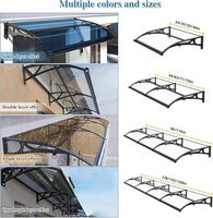 Auvent d'entrée de villa moderne de luxe avec fenêtre fixe en polycarbonate et couverture pare-soleil en alliage d'aluminium pour jardin et terrasse
