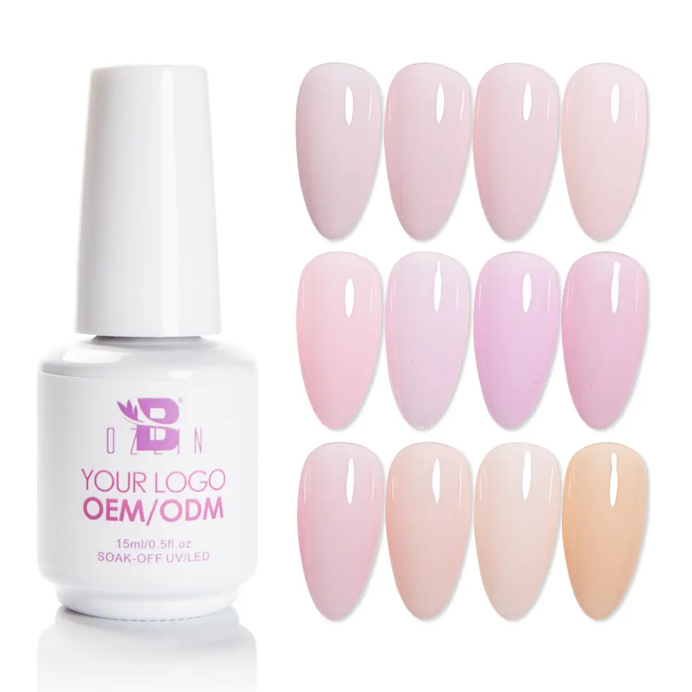 Sheer Milky Pink Jelly Transparent Nude Gel Nail Polish UV LED Gel Polish Varnish Nail Art Nude Nail Polish Gel