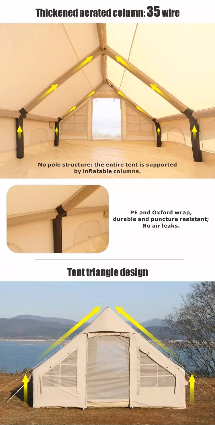 OHO Outdoor Camping Tent Windproof Rain Proof Super Light Family Inflatable Cabin Tunnel Tent-Inflatable Park,Inflatbale Tent ,Floating Water Park,Inflatable Pool,Inflatable Obstacle Course,Inflatable Water Slide Factory Manufacturer