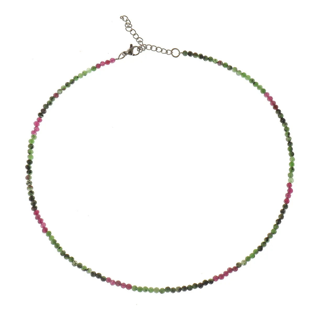 Mini Natural Stone Minimalist Jewelry Pink Quartz Crystal Tourmaline Lapis 3mm Faceted Gemstones Round Beads Choker Necklace