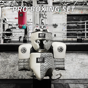 Nouvel ensemble de boxe professionnel sur mesure : Gants de frappe, protège-tête, protège-glandes en cuir véritable, durable et respirant – Tout inclus - Product Image 2