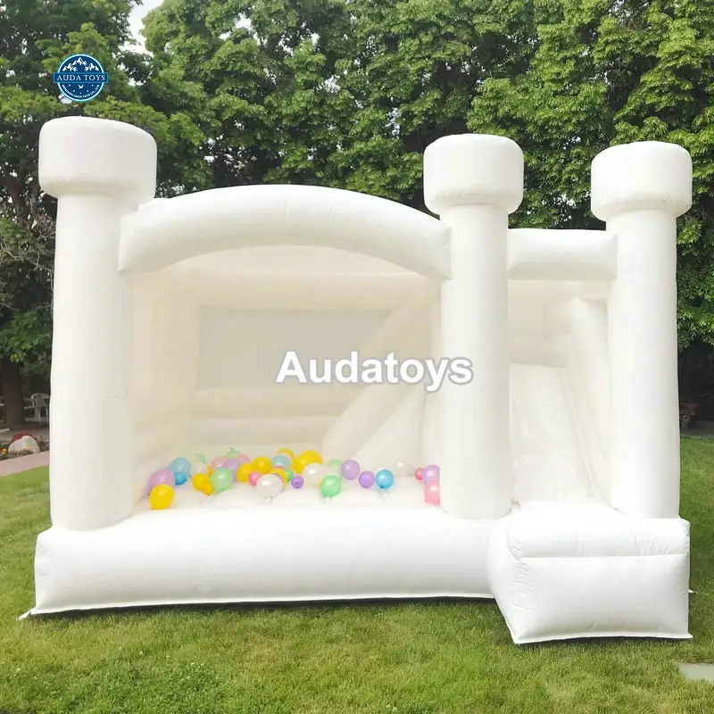 Tùy chỉnh thương mại trắng Inflatable lâu đài bouncy trượt cho trẻ em ngoài trời