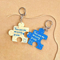 Vente en Gros de Porte-clés Personnalisés : Mots de Puzzle Transparents, Conception sur Mesure d'Usine, Impression de Nom de Marque sur Porte-clés en Acrylique