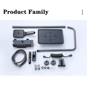 Ensemble de Douche Système 4 Fonctions avec Robinet Affichage Numérique, Pluie et Lumière <span class=keywords><strong>d</strong></span>'<span class=keywords><strong>Ambiance</strong></span>, Gris Canon, <span class=keywords><strong>Prix</strong></span> Usine - Product Image 6