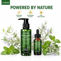 Ensemble de soins capillaires botaniques 3 en 1 Shampooing Après-shampoing Huile capillaire Masque capillaire Romarin Menthe Nourrissant quotidien