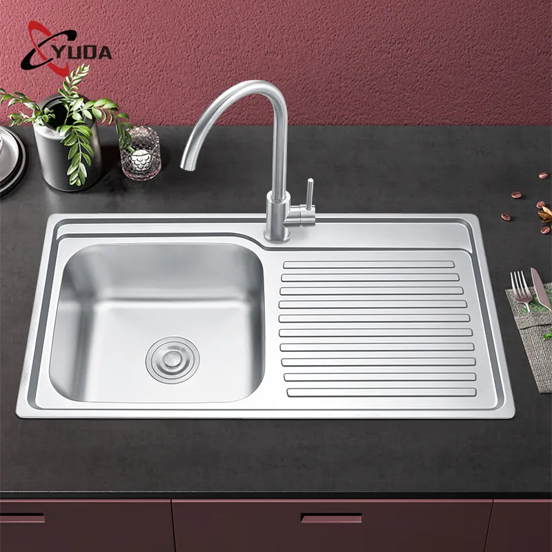 Oem Manufacturer Single Bowl Utility Kitchen Sinks Stainless Steel Kitchen Sink With Water Drop Tray