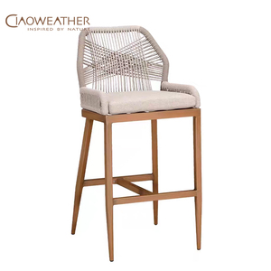 Vente en gros Chaise et table <span class=keywords><strong>de</strong></span> bar en <span class=keywords><strong>bois</strong></span> <span class=keywords><strong>de</strong></span> teck pour balcon et patio Tabourets <span class=keywords><strong>de</strong></span> bar hauts <span class=keywords><strong>d</strong></span>'extérieur en corde tissée populaires - Product Image 4