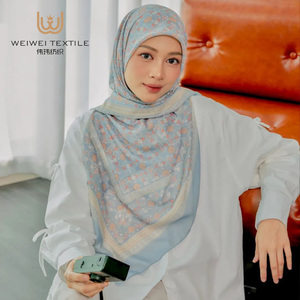 Nueva llegada Último diseño Bufanda cuadrada Bufandas étnicas Chales Impreso Bawal Voile Hijab - Product Image 2