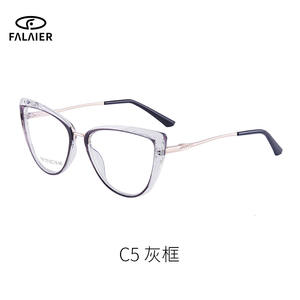 Montures de lunettes œil-de-chat Falai 87075 anti-lumière bleue TR90 pour femmes, largeur de monture moyenne - Product Image 4