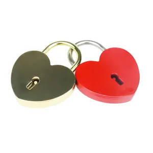 XMM-6034挂锁珠宝挂锁爱心形挂锁带钥匙彩色结婚礼品锁