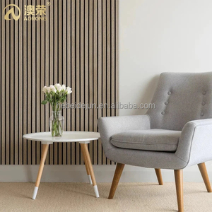 Décoration intérieure <span class=keywords><strong>Isolation</strong></span> acoustique de luxe 3 côtés Tech Placage de bois Lattes de bois Sticker mural Décoration Panneaux acoustiques - Product Image 3