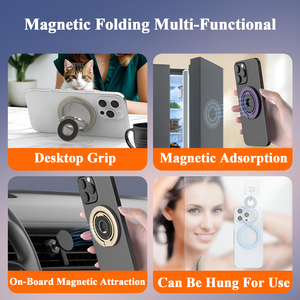 ที่วางโทรศัพท์แบบวงแหวนแม่เหล็กพับได้ หมุนได้ ผลิตจากโลหะผสมบางเฉียบ ดีไซน์พิเศษ พร้อมแม่เหล็กสองด้าน ใช้ได้กับหลายสถานการณ์บนโต๊ะ - Product Image 3