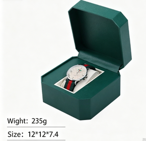 Boîte cadeau pour montre en cuir avec insert coussin blanc, boîte de rangement pour montre à bracelet, pour cadeau d'affaires, logo personnalisé disponible - Product Image 2