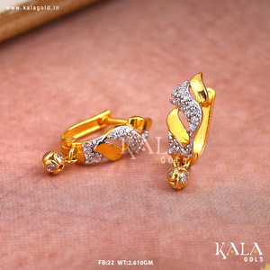 Pendientes minimalistas Bali de oro de 18 quilates para mujer, pieza de joyería elegante - Product Image 2