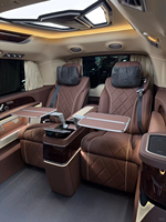 Kit de conversion intérieur VIP complet pour Mercedes Classe V W447, avec cloison de séparation, écran relevable, tables doubles pour avion, sièges inclinables, équipement d'origine (OEM)