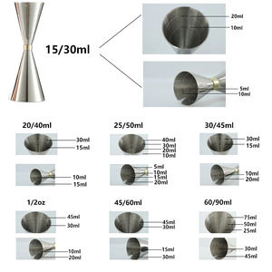 Rts Mr. Slanke Dubbele <span class=keywords><strong>Cocktail</strong></span> Jigger Maatbeker 45/60Ml Roestvrij Staal Bar Jigger Aangepast Formaat Modern Ontwerp Uit China - Product Image 2