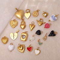 Nouveaux breloques en acier inoxydable DIY 2025, bijoux fantaisie, pendentif en forme de cœur, plaqué or 18 carats, breloques en or PVD pour la fabrication de bracelets et de colliers