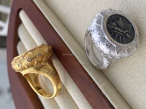 Anillo de Moneda Antigua Helios Estilo Dibujo, Plata S925, Retro, Lujo Ligero, Chapado en Oro de 18k y Rodio, con Circonita, Joyería Fina para Hombre - Product Image 4