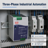 Alimentation électrique sur rail DIN triphasée 960W 48V 20A TDR-960-48, alimentation à découpage à PFC actif, contrôle industriel SMPS