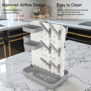 Giá phơi bình sữa tự làm cỡ lớn 2026, tiết kiệm không gian, để bàn, kiểu đứng, kèm giá đựng bàn chải - Product Image 6