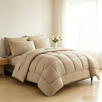 Ensemble de literie en microfibre douce 7 pièces, ensemble de couette matelassée carrée toutes saisons avec draps et taies d'oreiller OEM ODM