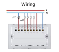 Interrupteur intelligent 4 voies LangYeao Tuya WiFi ZIGBEE 2-en-1 pour éclairage et ventilateur, avec surveillance de la consommation d'énergie, verrouillage enfant, compatible Alexa Google Home