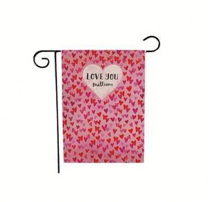Bandera de Jardín de Doble Cara Ecológica para el Día de San Valentín con Rosas Rojas, con Color y Diseño Personalizados para Uso en Exteriores - Product Image 2