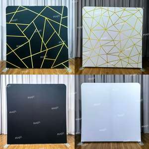 Taie d'oreiller d'exposition géométrique dorée de 20 pieds 10 pieds 8 pieds, toile de fond, tissu de tension d'affichage double face, support de photomaton, bannière - Product Image 2