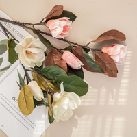 Vraie touche Chine Soie Magnolia Fleur noël tige arrangements décorations