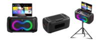 Máquina de Karaoke Portátil para Adultos con Pantalla Integrada para Mostrar Letras, 2 Micrófonos Inalámbricos Autocargables, Compatible con Teléfonos Móviles y Computadoras