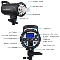 Godox — stroboscope Flash de Studio professionnel SK400II 400Ws GN65, avec système X intégré sans fil 2.4 ghz, prise de vue créative