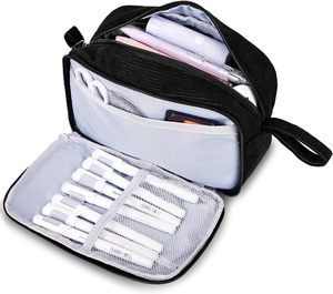 Trousse à crayons grande capacité en velours côtelé souple à 3 compartiments pour fournitures scolaires pour adolescentes et adolescents sans fermeture Chine - Product Image 2