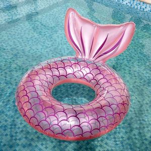 <b>Flying</b> Thickening Inflating Fish Tail Swimming Ring <b>Net</b> Child Large Mermaid Armpit Ring - Product Image 2