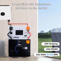 Kotak Baterai LiFePO4 EEL 16S 48V yang Dapat Ditumpuk untuk Penyimpanan Energi Surya ESS Cadangan Rumah Off Grid 200A JK BMS dengan Layar LCD