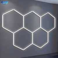 Plafonnier LED hexagonal en nid d'abeille, étanche IP55, pour atelier de barbier, garage