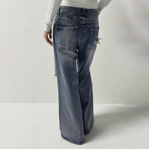 Vaqueros Desgastados Transpirables para Mujer, Corte Regular, Estilo Casual Urbano, Pantalones de Mezclilla Americanos de Verano - Product Image 5
