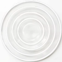 Service de table en verre blanc noir or de luxe de 13 pouces pour décoration de mariage assiettes en verre avec chargeur