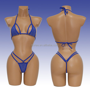 S683 phụ nữ sang trọng của sexy một mảnh bơi phù hợp với sâu v-cổ với Rhinestone & tinh thể kim cương thongs Bikini Đồ bơi - Product Image 2