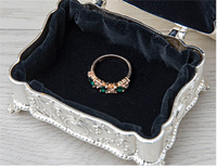 Boîte de rangement pour bijoux en argent-Bague de petite taille et boîte à boucles d'oreilles pour la vente en gros
