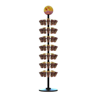 Présentoir rotatif en métal à 7 niveaux pour 84 bonbons gélifiés en coupelles, idéal pour supermarchés et magasins de détail, pour l'affichage de bonbons et de snacks en coupelles