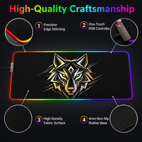 Tapis de souris RGB XXL, grand tapis de souris de jeu LED avec 14 modes d'éclairage pour les joueurs sur PC, tapis de bureau