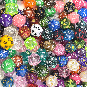Dés polyédriques en plastique colorés en gros <span class=keywords><strong>RPG</strong></span> 20 faces Mix D20 pour jeux de société - Product Image 1