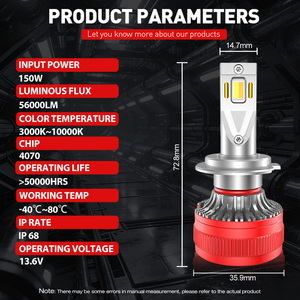 Phare LED Xenplus Ai02 pour voiture, contrôle via application téléphonique et Bluetooth, 3000K-6500K, H1 H4 H7 H11, 150W 56000LM, ampoule de phare LED pour voiture - Product Image 6