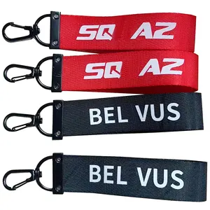 לוגו מותאם אישית פוליאסטר אורך פרק כף רצועה lanyard lanyard קצר עם keychain לוגו מסך