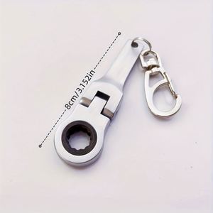 Clé à cliquet combinée à tête flexible réglable en acier inoxydable, porte-clés 10 mm - Product Image 1