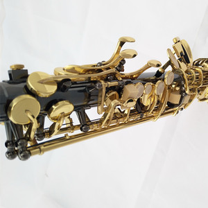 E-Flat Saxofón Alto Tratamiento de oro de níquel negro en instrumento de viento de superficie con tono de material de cabeza de latón EB - Product Image 4