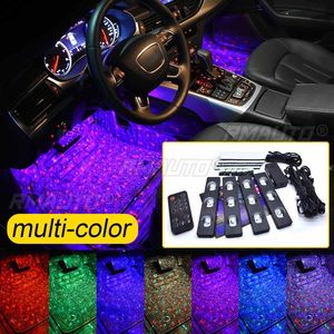 Luz Ambiental Interior para Auto, Múltiples Modos de Iluminación, Control Remoto Inalámbrico USB, Control por Voz, Tira LED Decorativa, Luz para Pies - Product Image 1