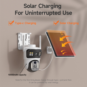 V380 năng lượng mặt trời hỗ trợ 4G Camera không dây ngoài trời tầm nhìn ban đêm góc rộng Pan-Tilt xem kép zoom âm thanh hai chiều Tích hợp đám mây còi báo động - Product Image 4